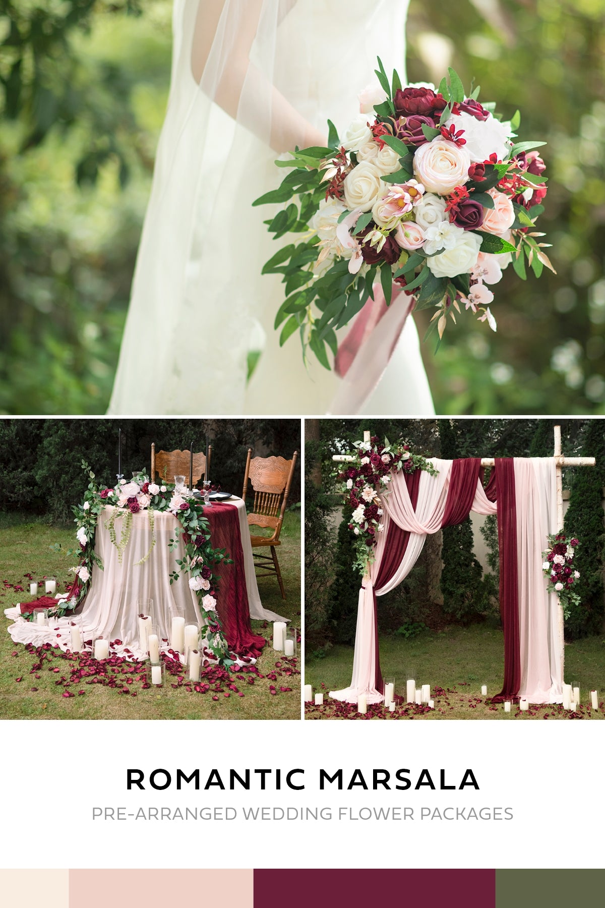 Flower Sign Decor in Romantic Marsala