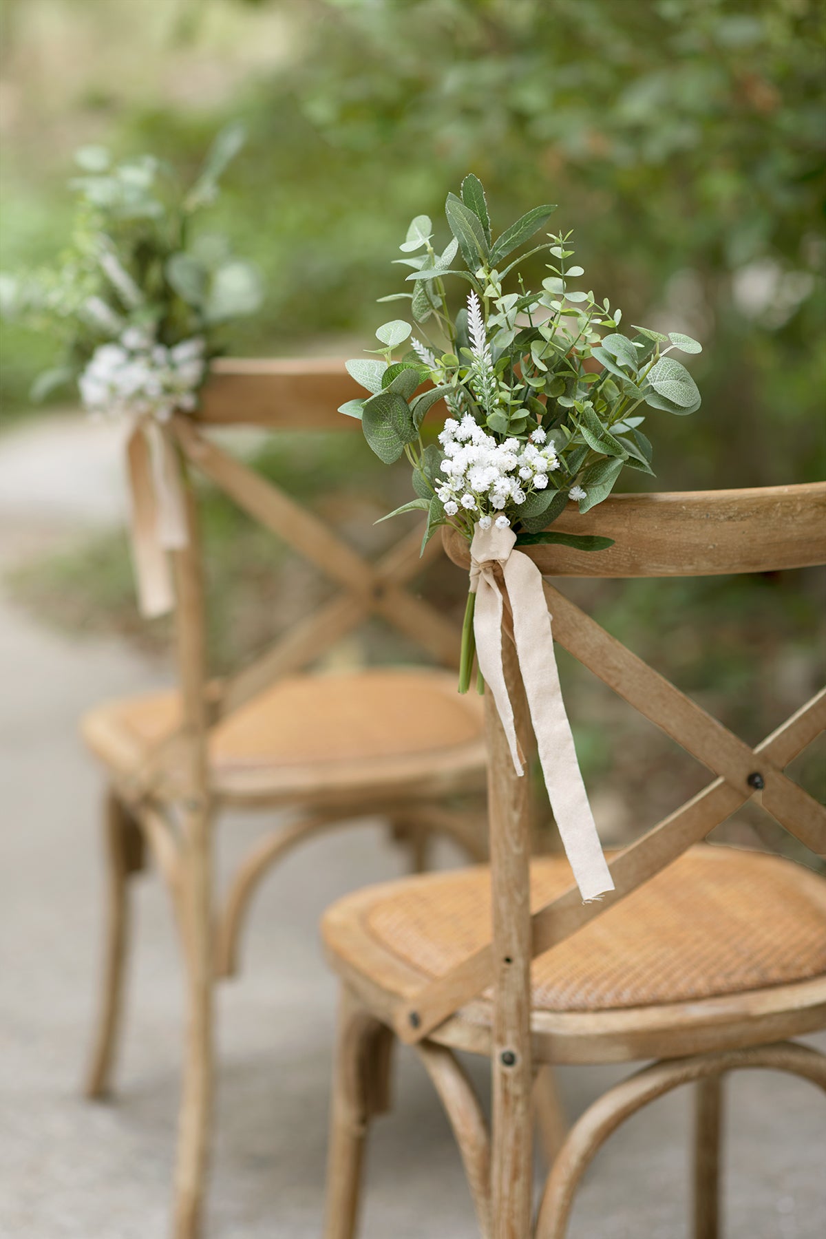 Wedding Aisle And Chair Decor Greenery Wedding Aisle Chair Decorations Set Of 8 Lings Moment 8225