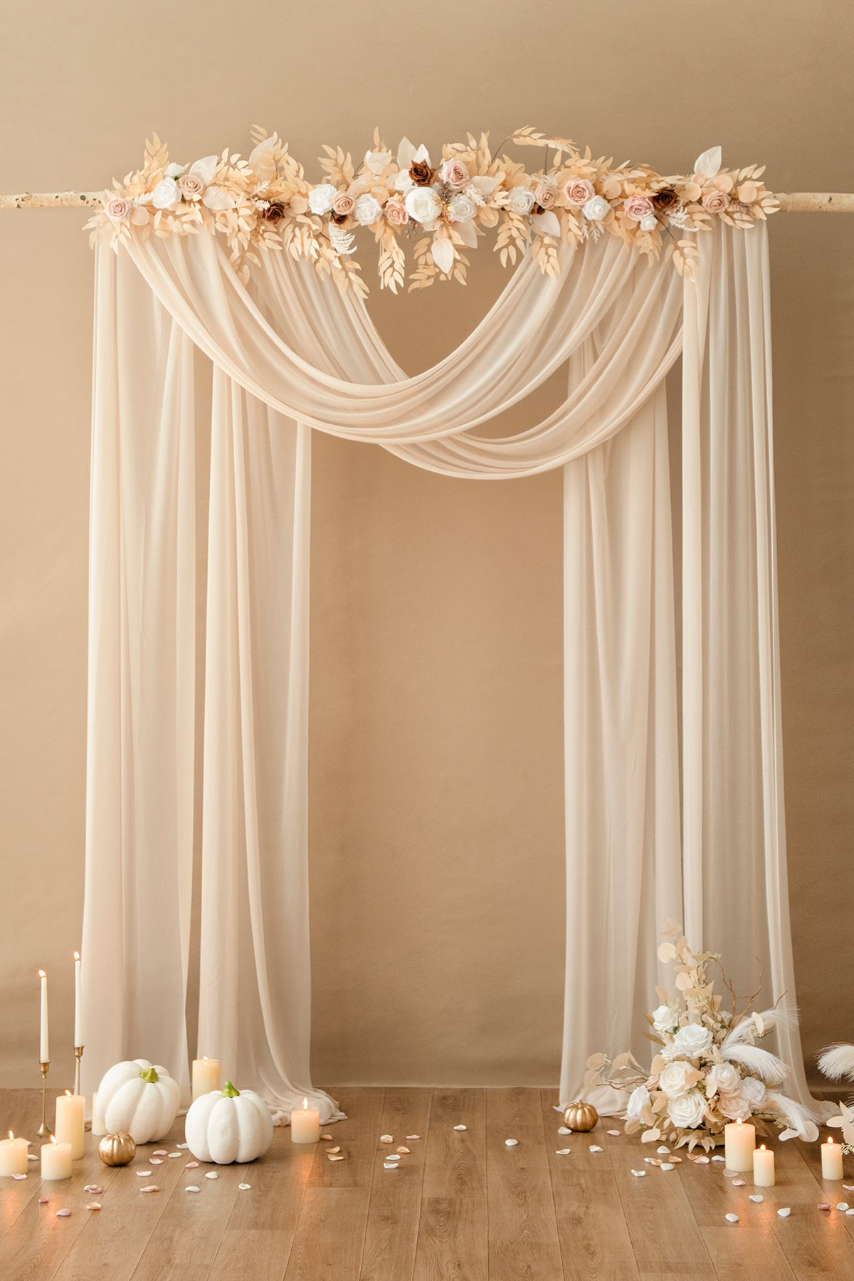 GRAY Wedding Arch Draping Fabric 21 Ft by 29 2 Panels Chiffon