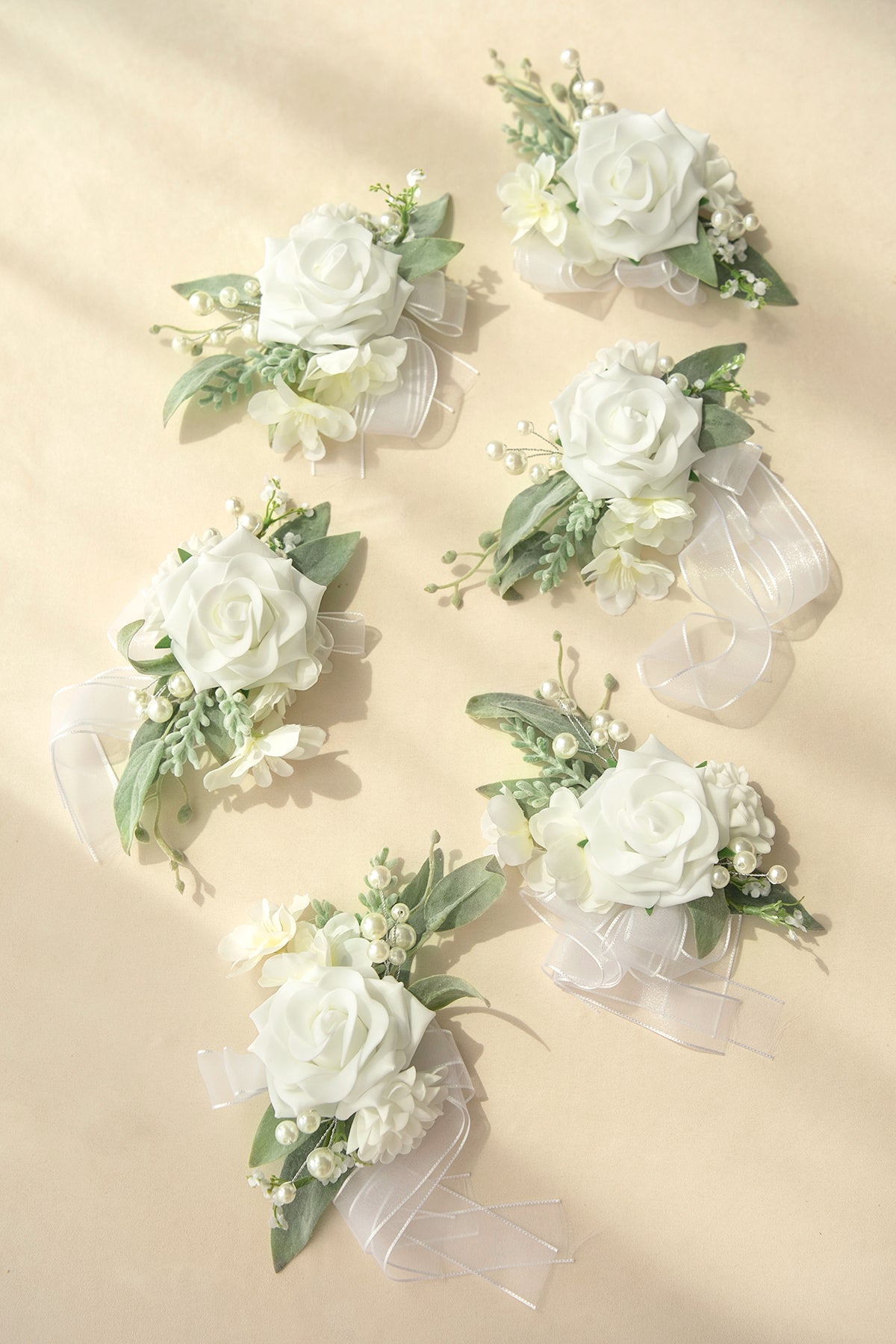 Wedding Wrist Corsages / Shoulder Corsages - Ivory & Cream – Ling's Moment