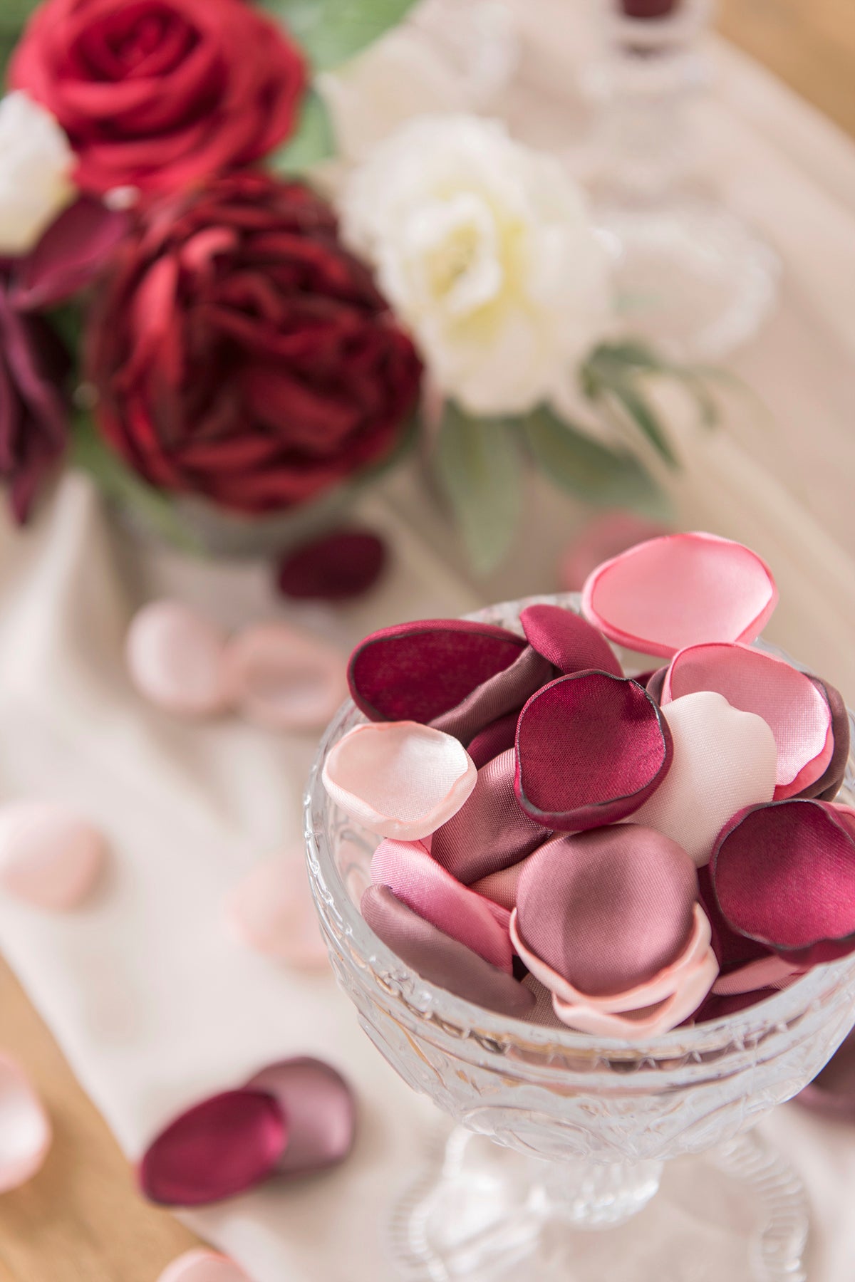 Champagne Blush Pink Artificial Rose Petals