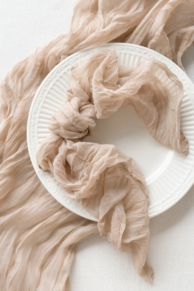 Cheesecloth Napkins & Table Runner Set for Reception