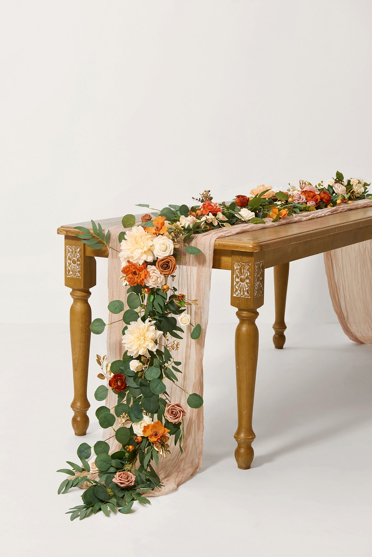 6ft Flower Garland in Sunset Terracotta