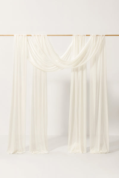 2 Panels Sheer Wedding Arch Draping 30" w x 32ft - 6 Colors