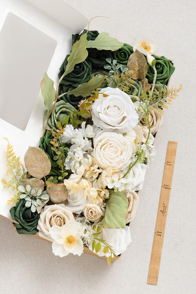 DIY Kits For Centerpieces in White & Green Colors