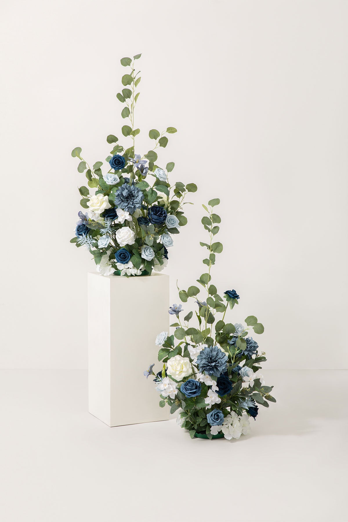 Altar Decor Free-Standing Flowers in Dusty Blue & Navy