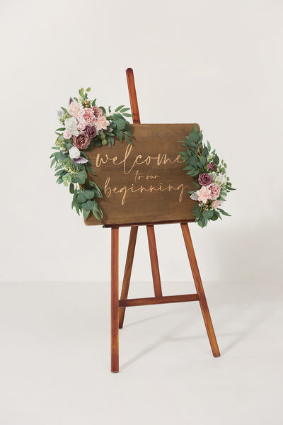 Combo Set Flower Sign Decor in Dusty Rose & Cream