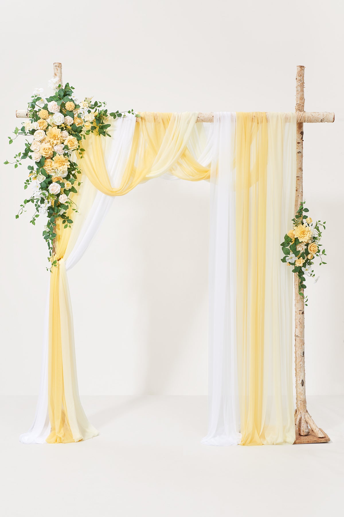 Flower Arch Decor with Drapes in Lemonade Yellow | Clearance