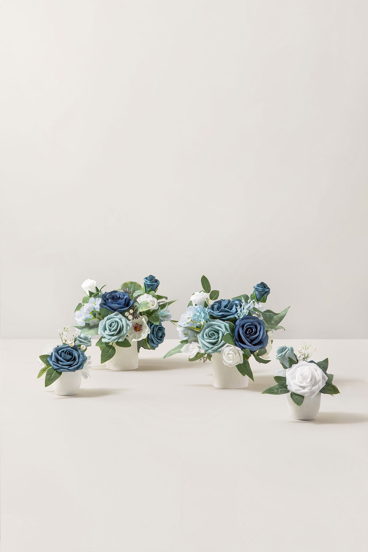 Assorted Floral Centerpiece Set in Dusty Blue & Navy