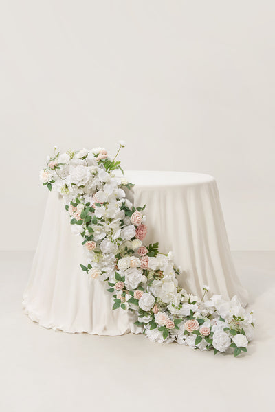 Deluxe Head Table Floral Swags in White & Sage | Clearance