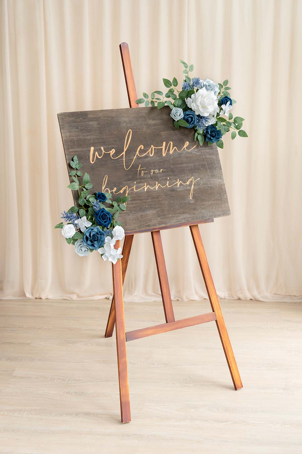 Flexible Combo Set Flower Sign Decor in Dusty Blue & Navy Blue