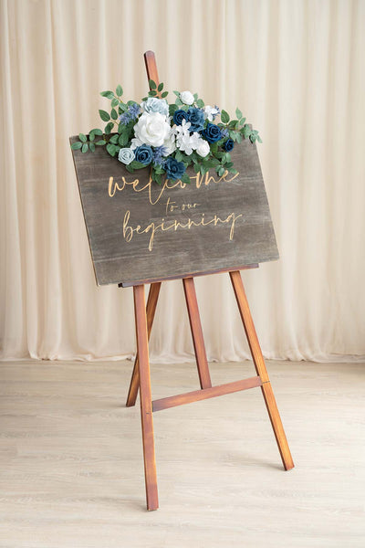 Flexible Combo Set Flower Sign Decor in Dusty Blue & Navy Blue