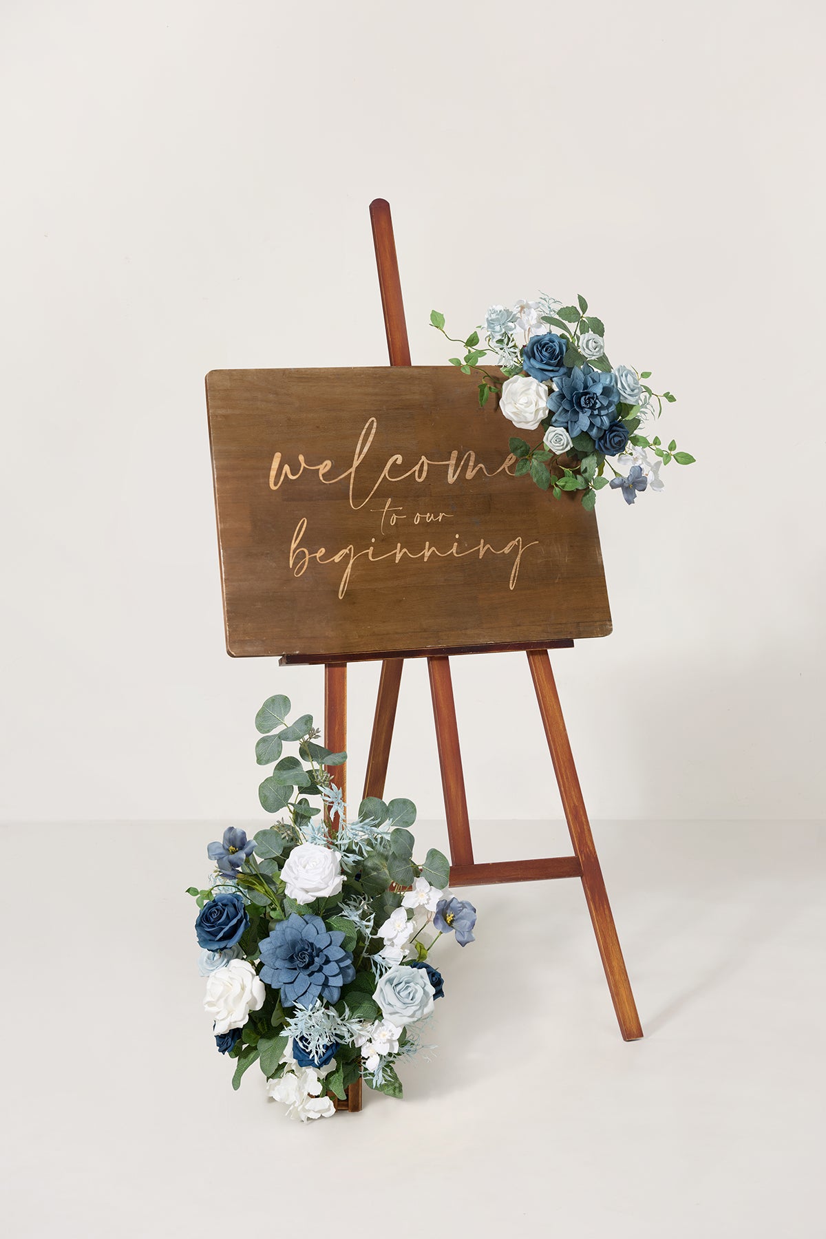 Deluxe Combo Set Flower Sign Decor in Dusty Blue & Navy | Clearance