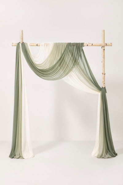 Wedding Arch Drapes in White & Sage