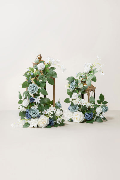 2ft Flower Garlands in Dusty Blue & Navy