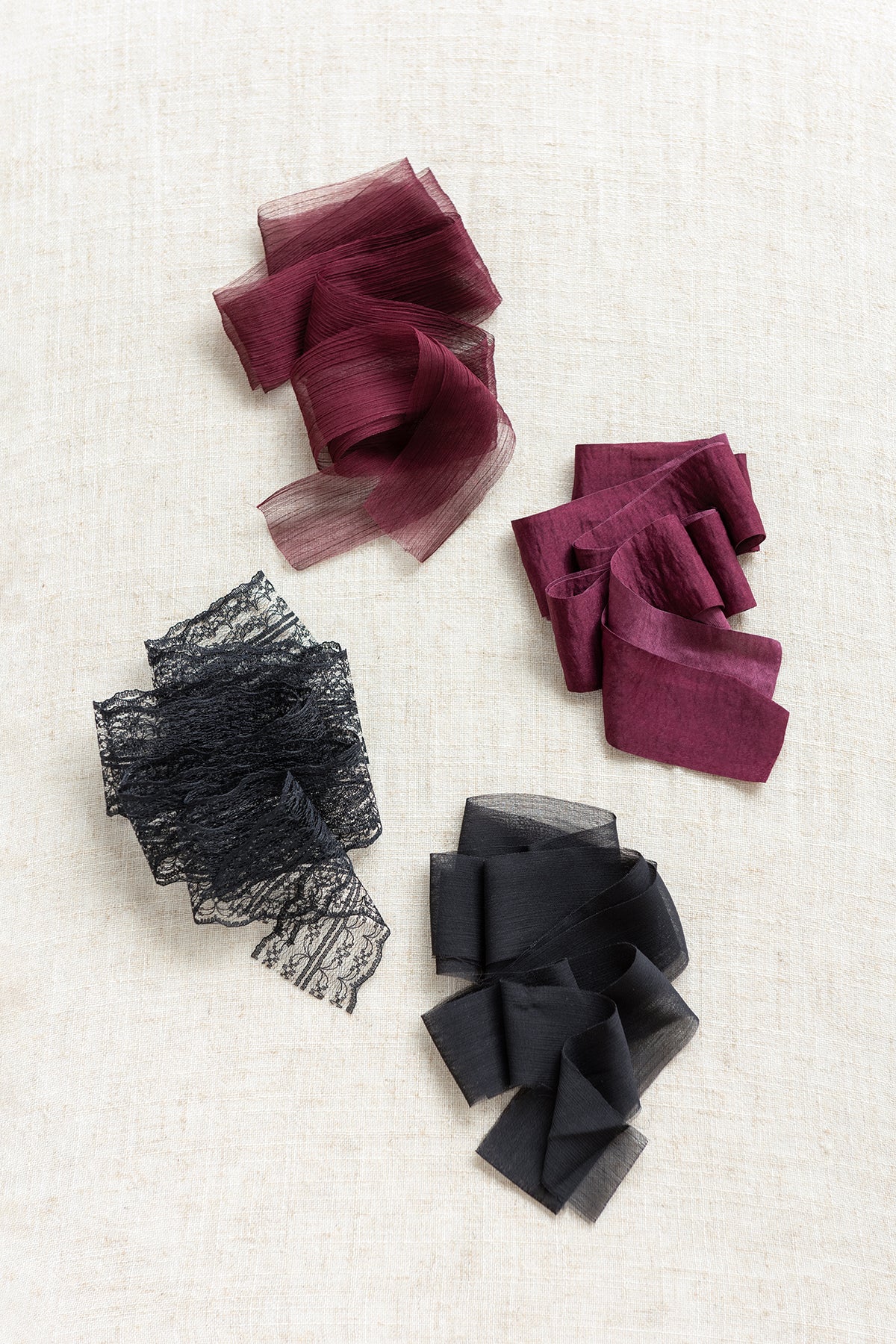 Sheer Frayed Chiffon Ribbons 1.5" w x 4.5ft - Ombre Colors