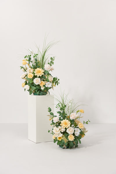 Altar Decor Free-Standing Flowers in Lemonade Yellow