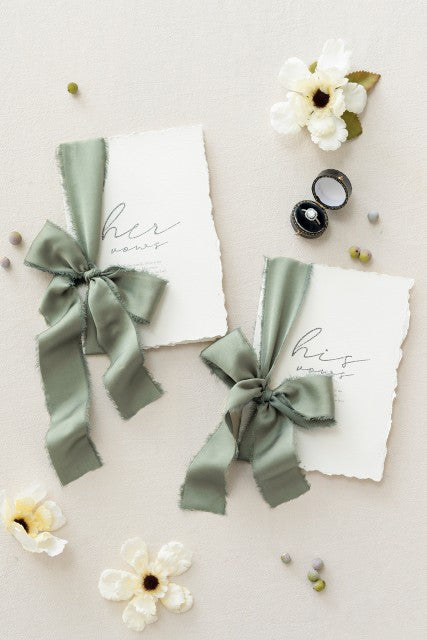 Ribbons in White & Sage