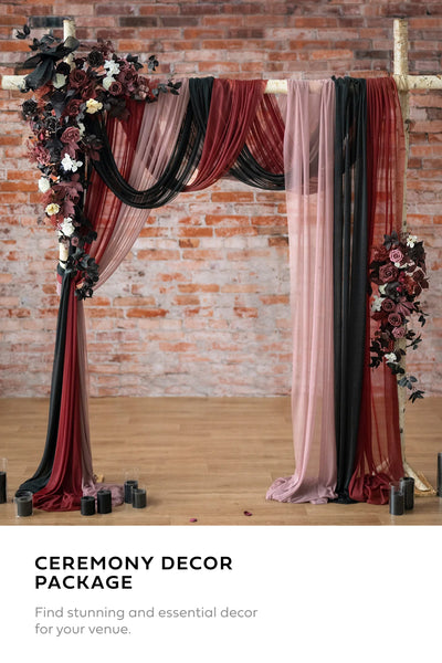 Pre-Arranged Wedding Flower Packages in Moody Burgundy & Black