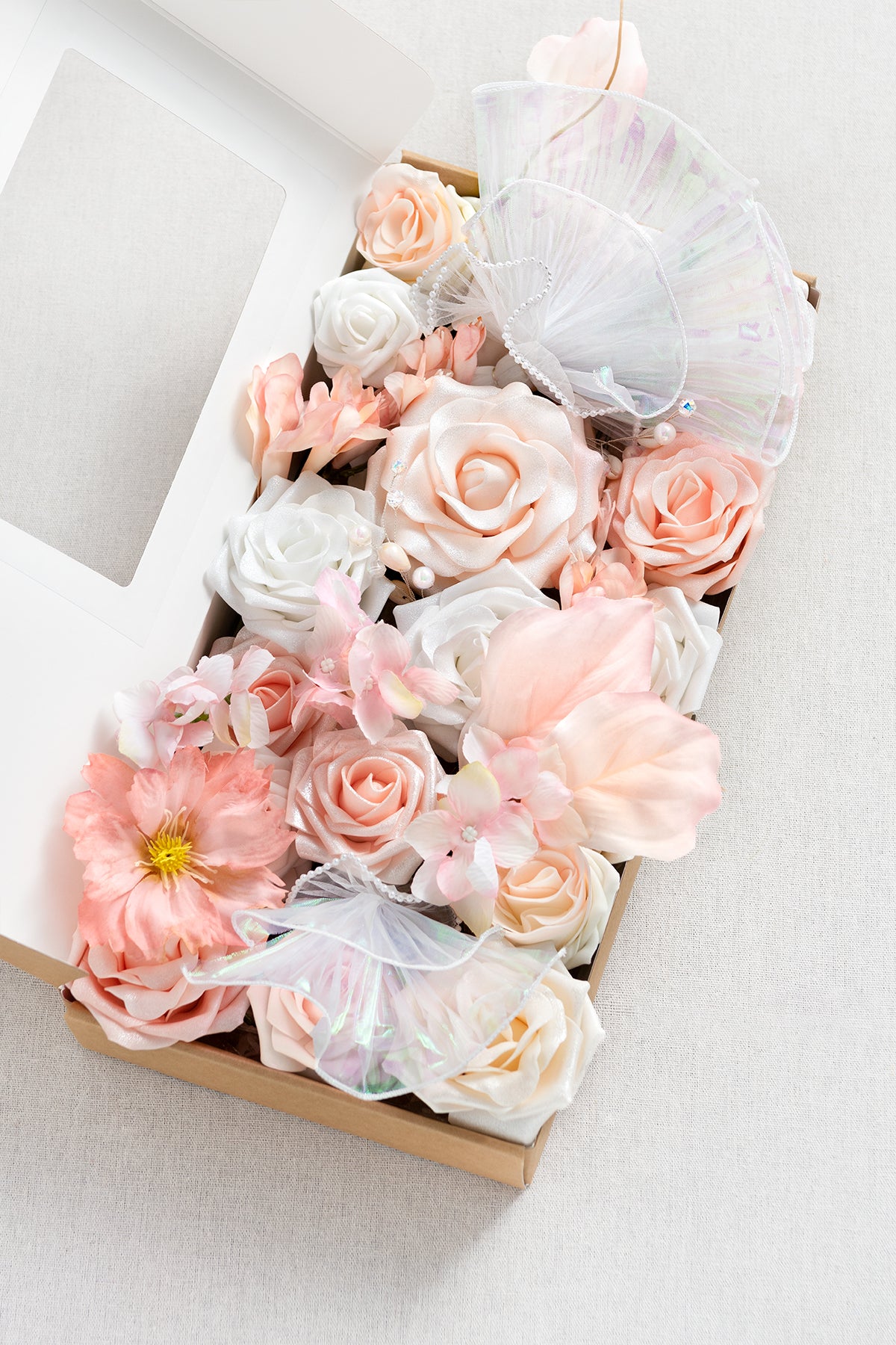 DIY Designer Flower Boxes in Blush & Cream