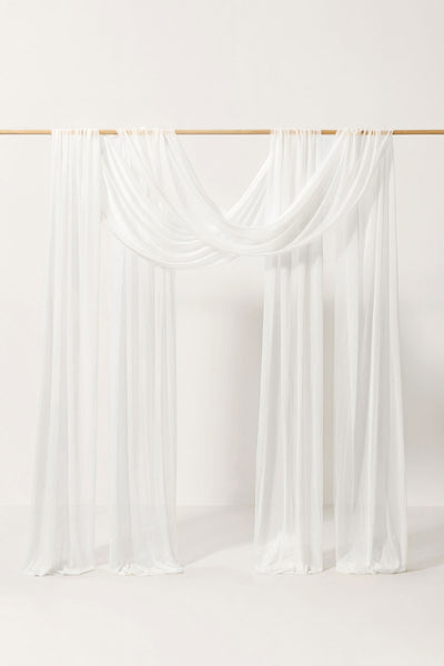 2 Panels Sheer Wedding Arch Draping 30" w x 32ft - 6 Colors