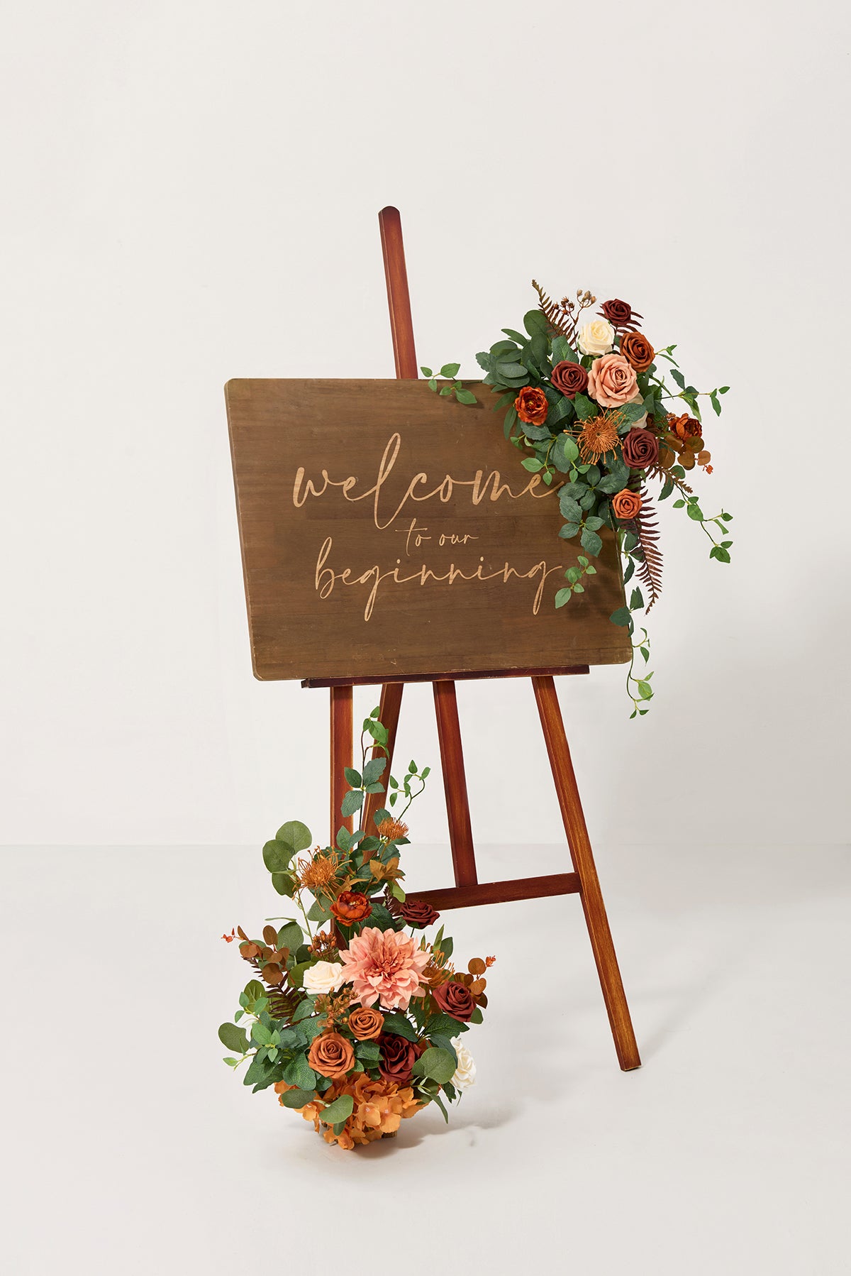 Flower Sign Decor in Sunset Terracotta