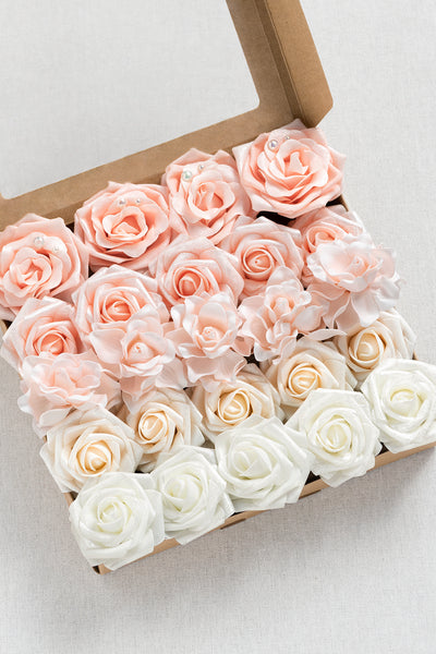 DIY Supporting Flower Boxes in Blush & Cream