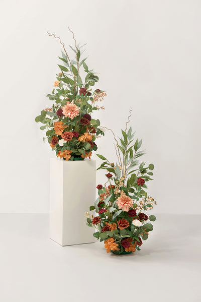 Altar Decor Free-Standing Flowers in Sunset Terracotta