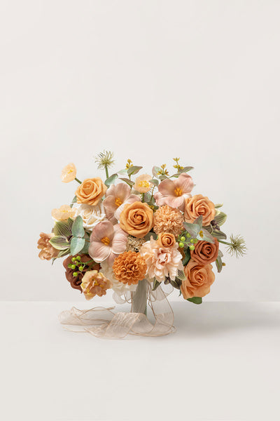 Medium Free-Form Bridal Bouquet in Sunny Peach & Apricot