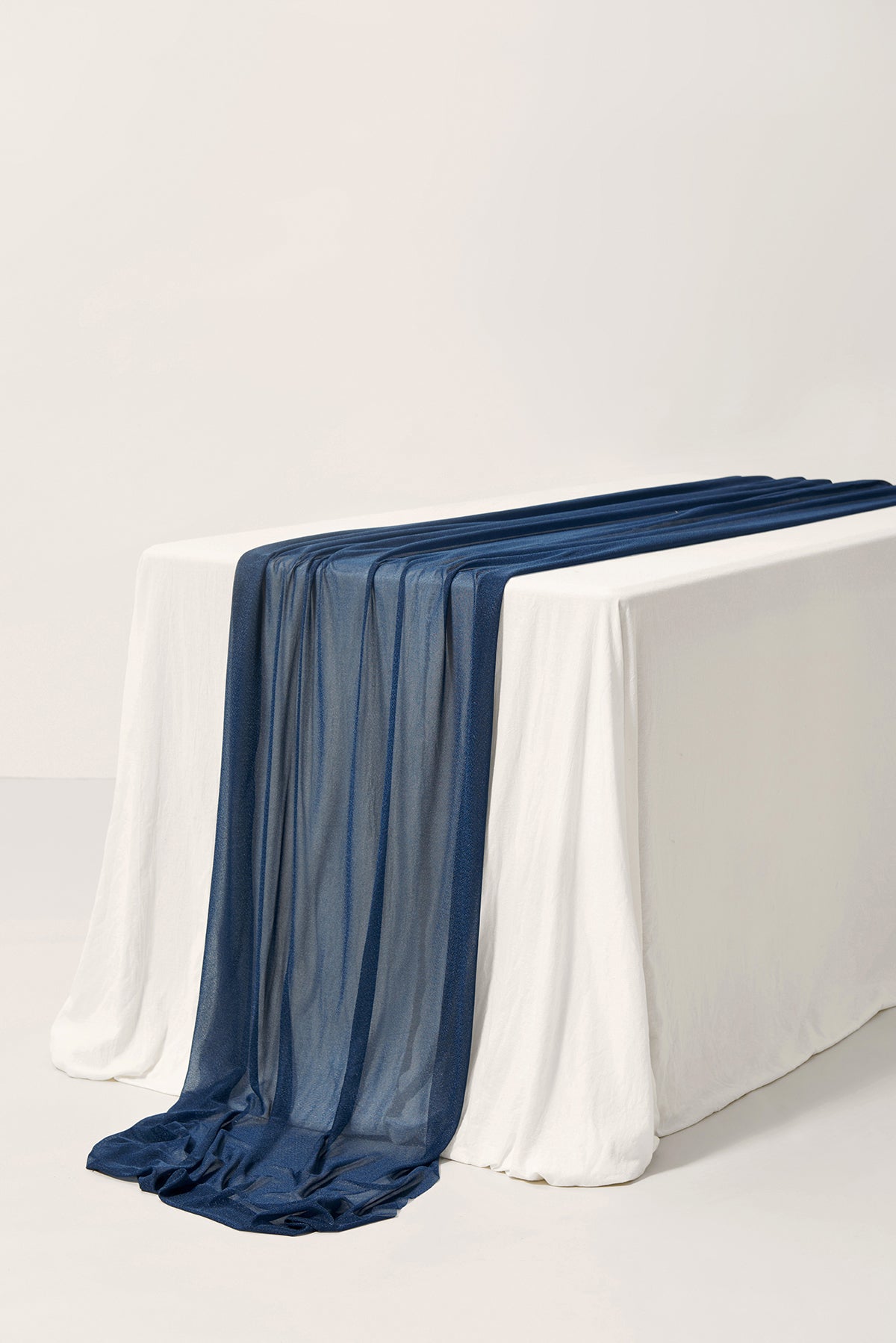 Table Linens in Dusty Blue and Navy