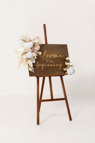 Combo Set Flower Sign Decorin White & Beige