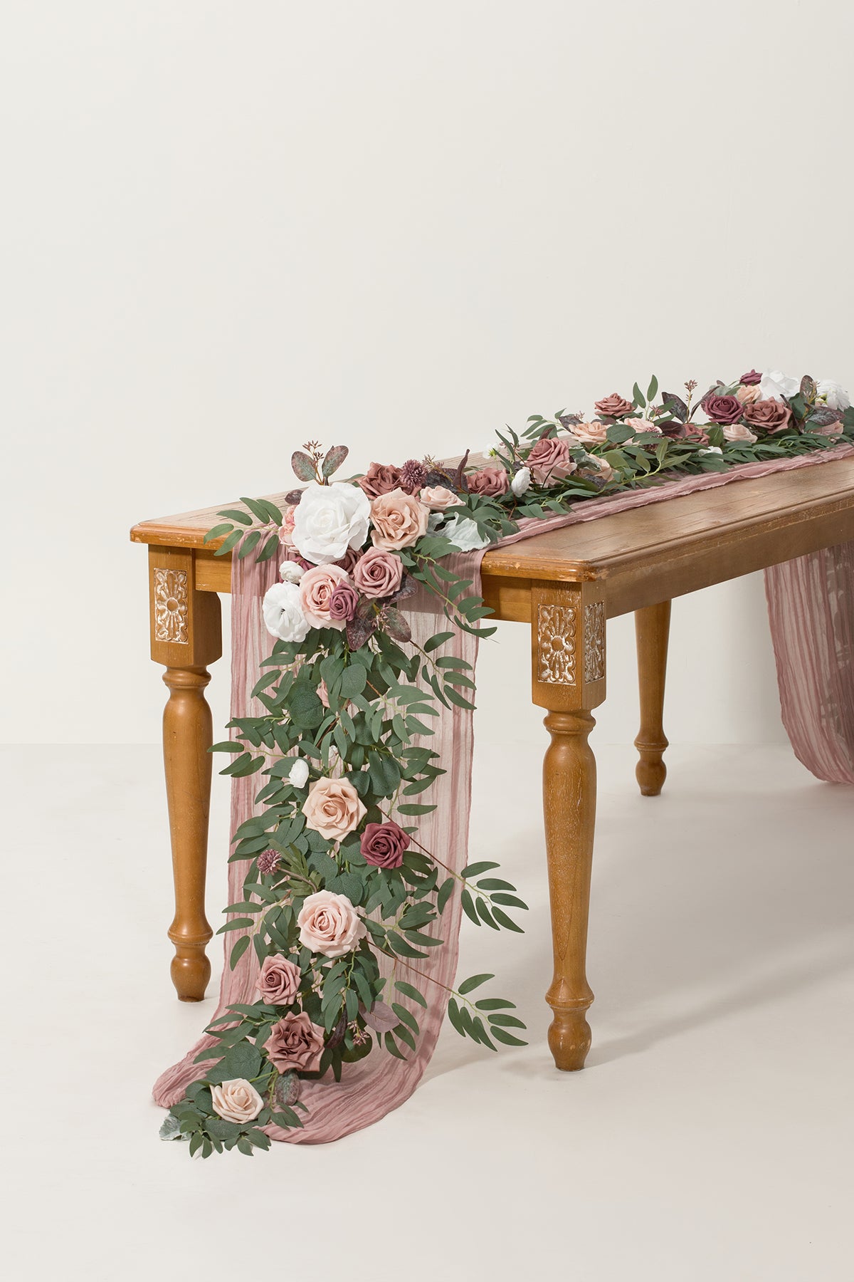 6ft Flower Garland in Dusty Rose & Mauve