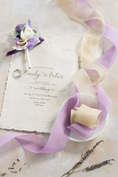 Chiffon Ribbon in French Lavender & Plum