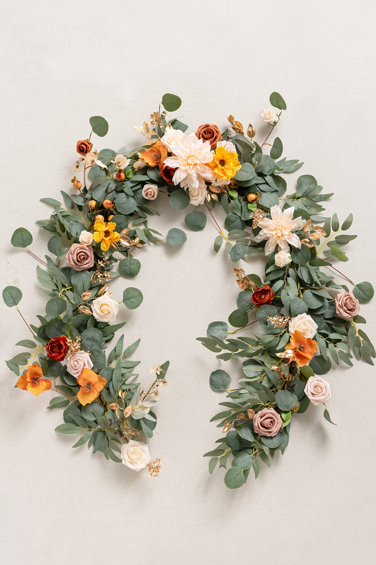 6ft Flower Garland in Sunset Terracotta