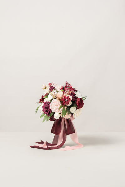 Maid of Honor & Bridesmaid Bouquets in Romantic Marsala