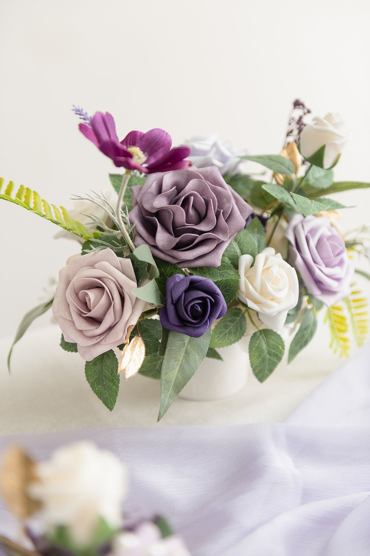 Assorted Floral Centerpiece Set in Lilac & Gold