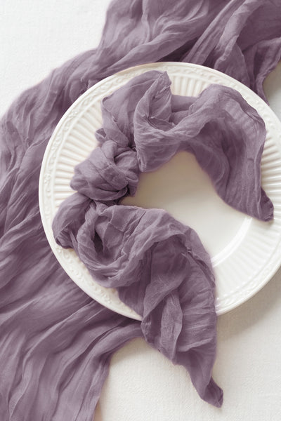 Cheesecloth Napkins & Table Runner Set for Reception - 12 Colors