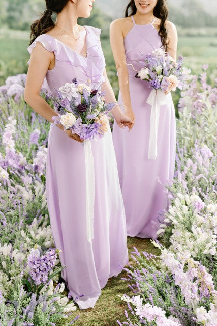 Pre-Arranged Wedding Flower Packages in French Lavender & Plum