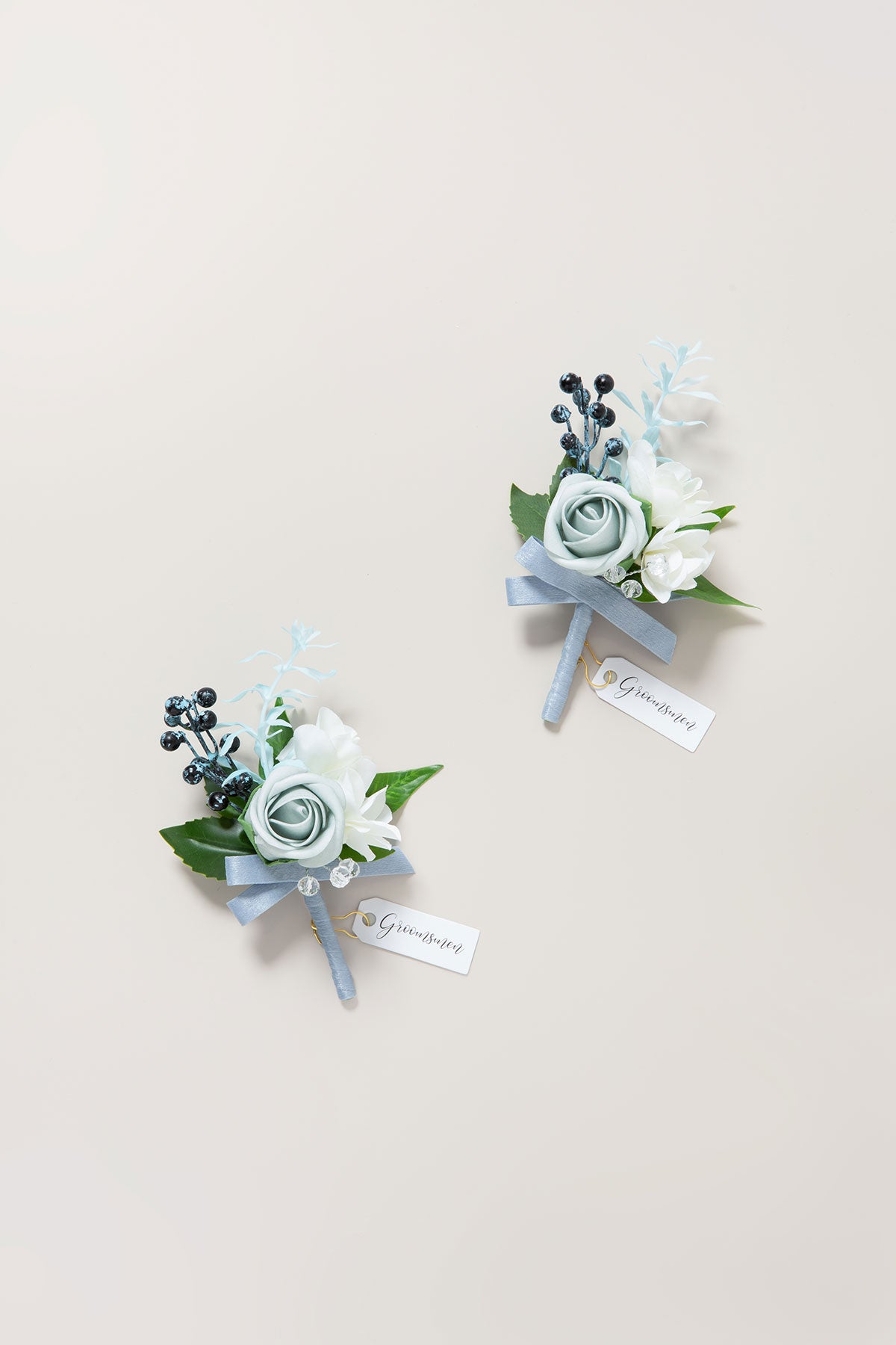 Boutonnieres in Romantic Dusty Blue