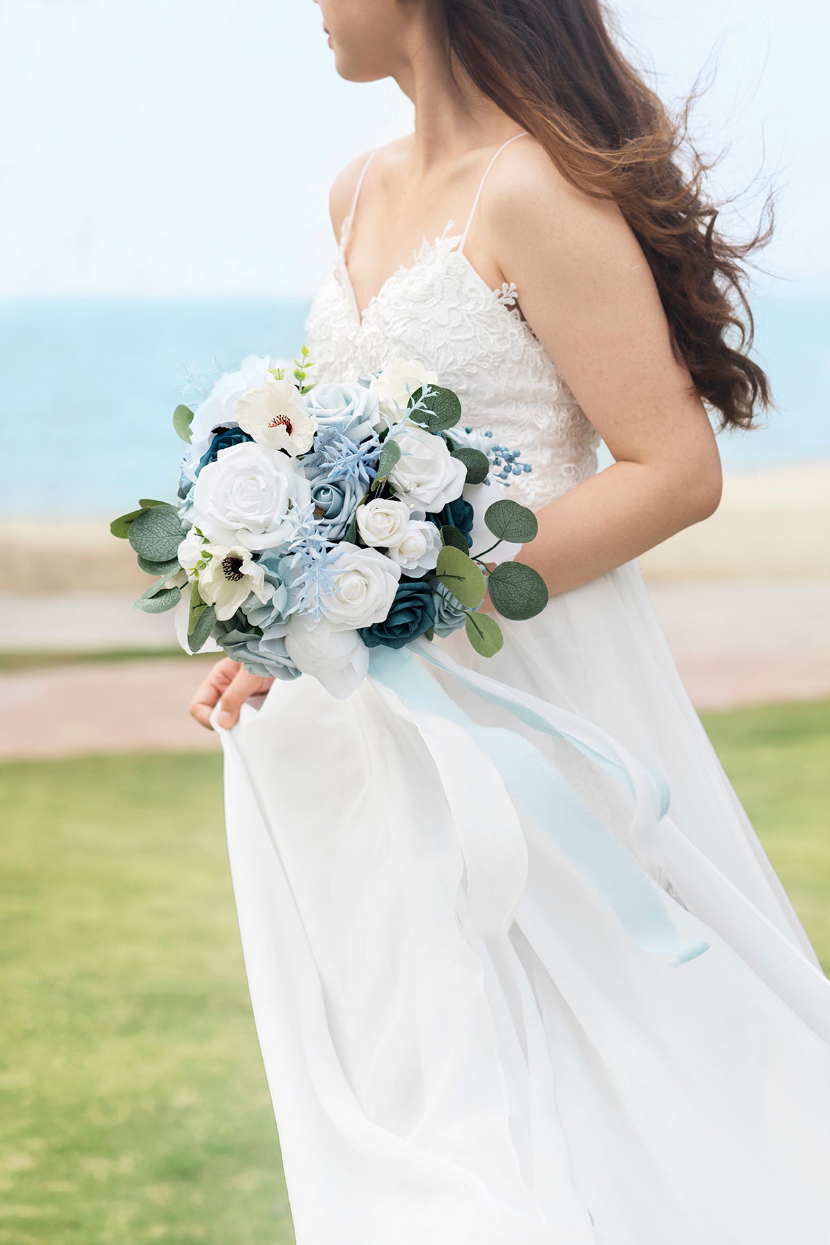 Pre-Arranged Wedding Flower Packages in Dusty Blue & Navy