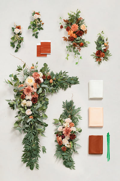 Pre-Arranged Wedding Flower Packages in Sunset Terracotta