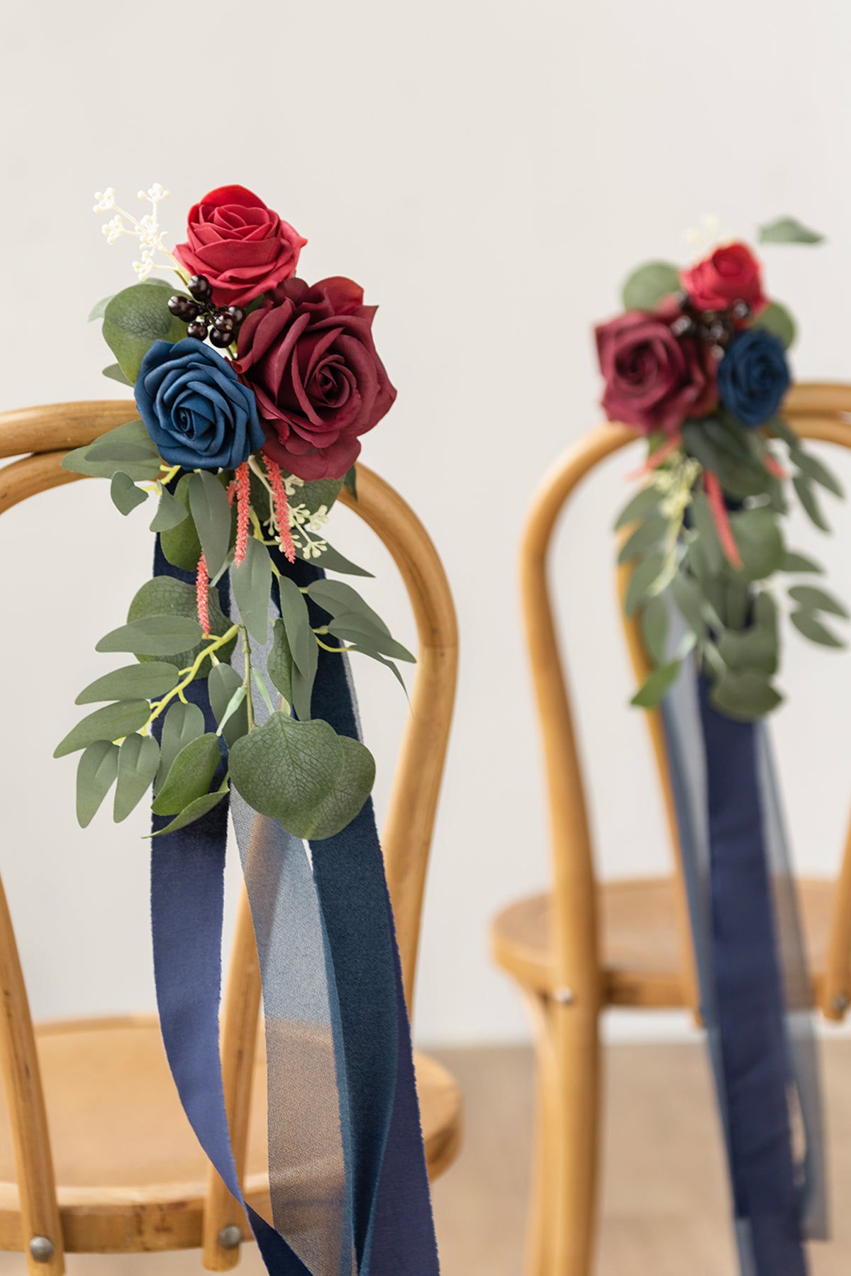 Aisle & Chair Decor in Burgundy & Navy