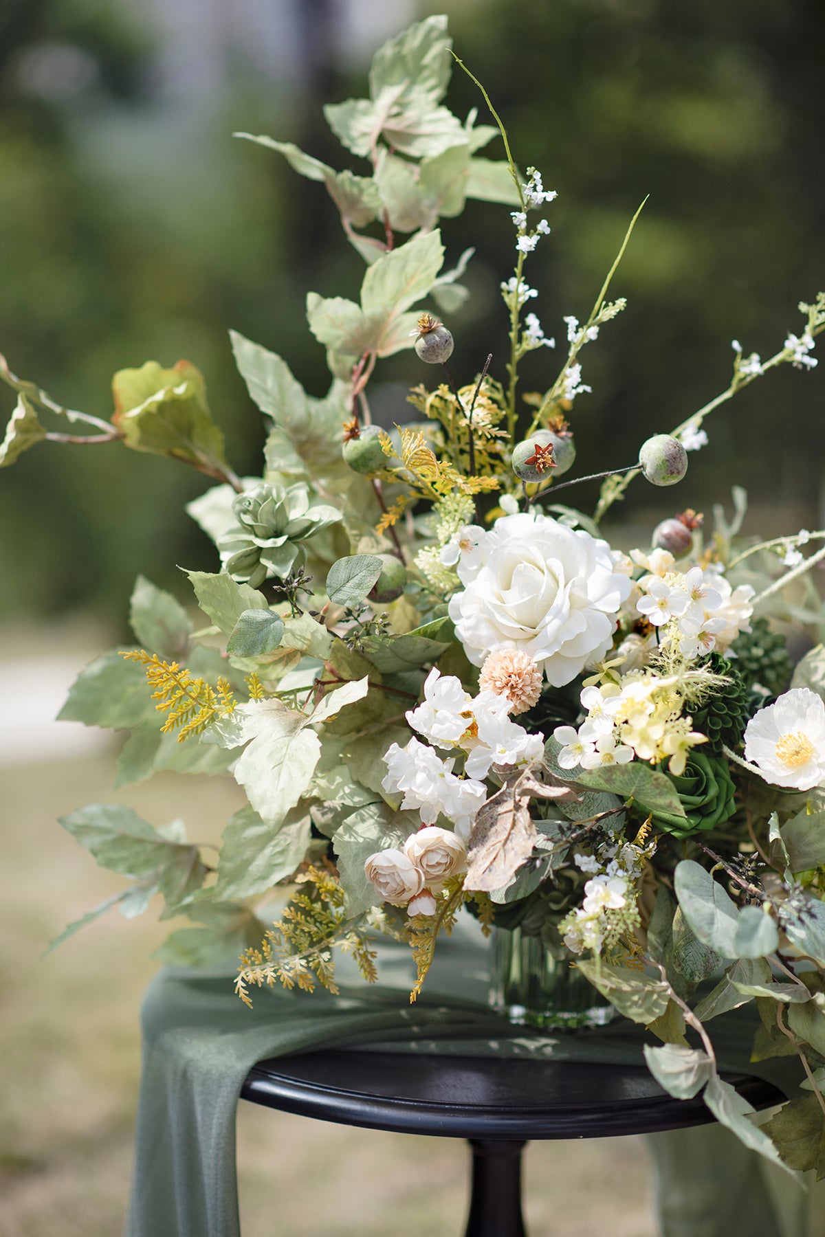 DIY Kits For Centerpieces in White & Green Colors