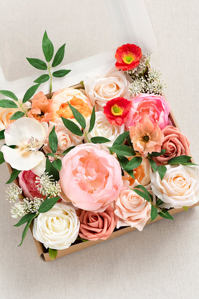 Flower Box Set for DIY - Orange & Coral Theme