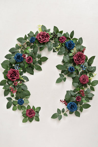 5ft Flower Garland in Burgundy & Navy