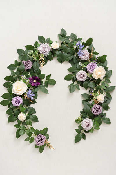 5ft Flower Garland in Lilac & Gold