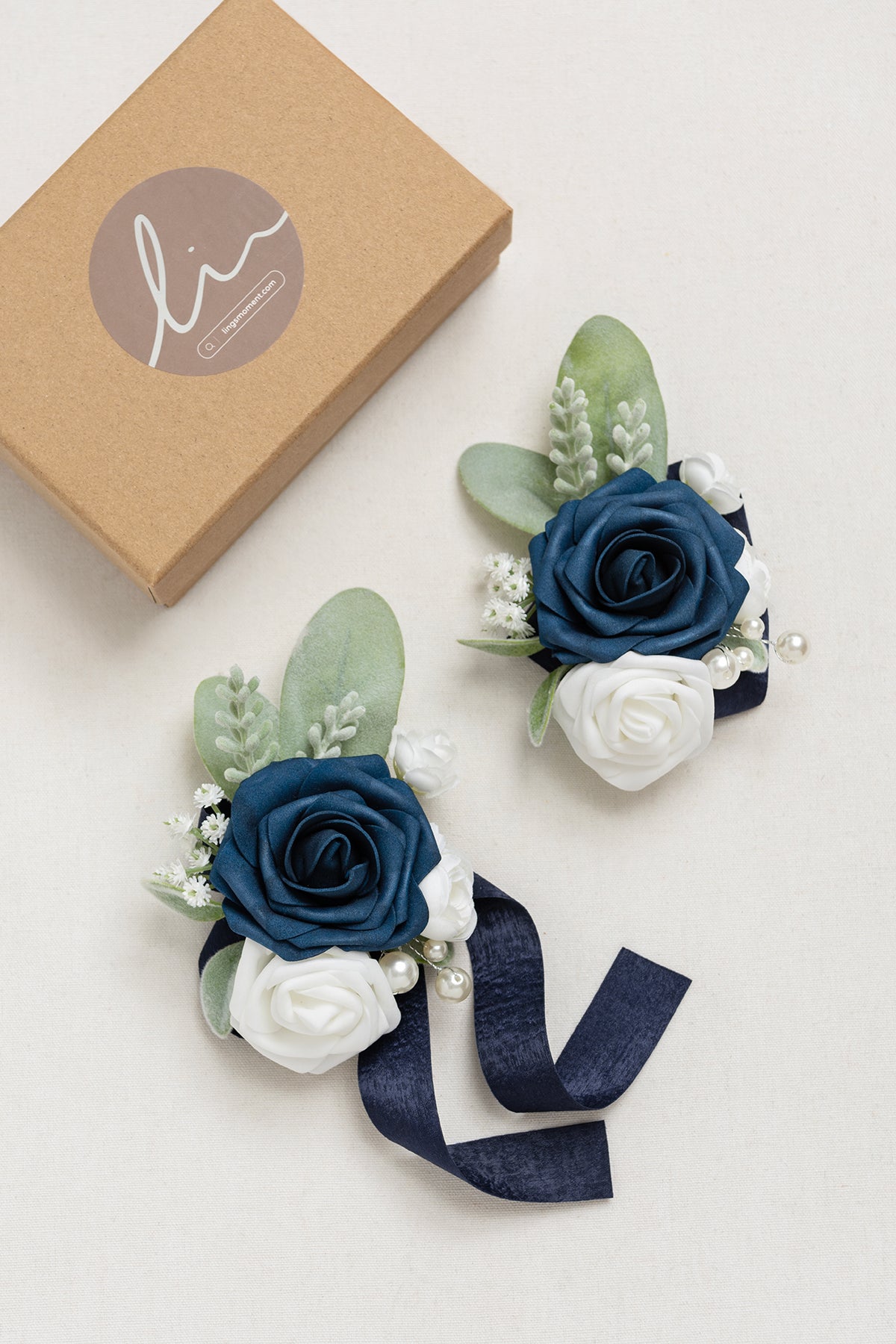 Wrist Corsages in Noble Navy Blue