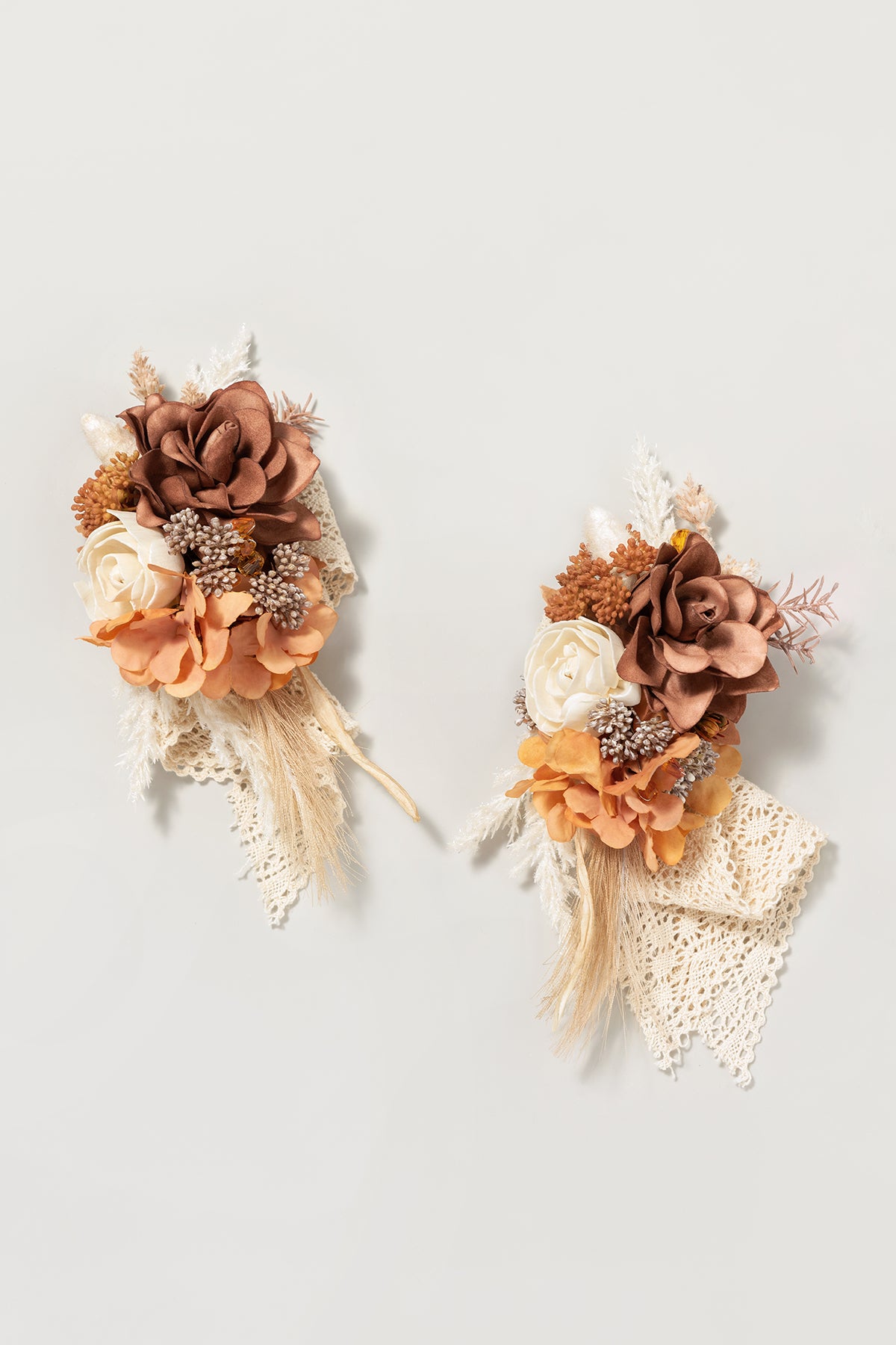 Shoulder Corsages in Rust & Sepia