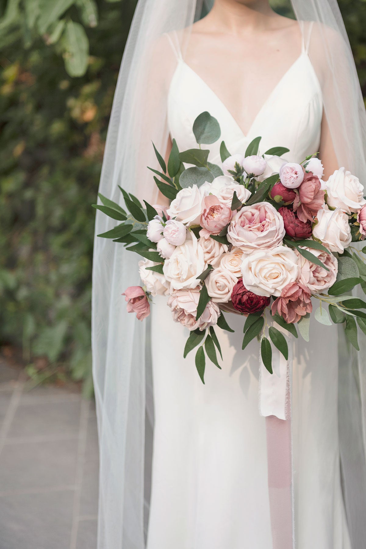 DIY Supporting Flower Boxes in Dusty Rose & Cream