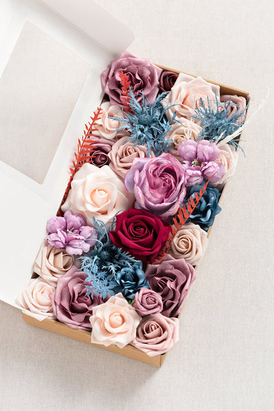 DIY Designer Flower Boxes in Dusty Rose & Navy